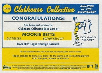 2019 Topps Heritage - Clubhouse Collection Relics #CCR-MB Mookie Betts Back