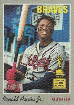 2019 Topps Heritage - 1970 Cloth Stickers #7 Ronald Acuña Jr. Front