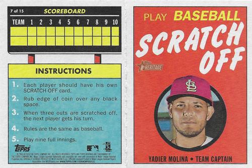 2019 Topps Heritage - 1970 Topps Scratch-Offs #7 Yadier Molina Front