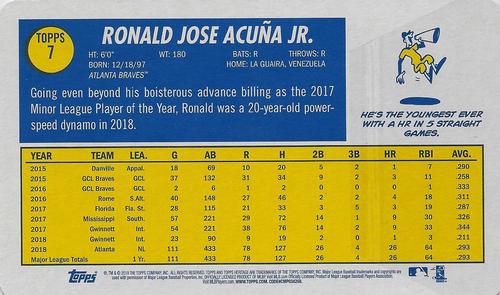 2019 Topps Heritage - 1970 Topps Super Baseball #7 Ronald Acuña Jr. Back