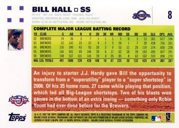2007 Topps Opening Day #8 Bill Hall Back