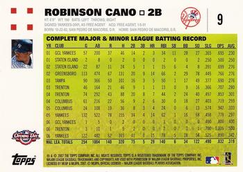 2007 Topps Opening Day #9 Robinson Cano Back