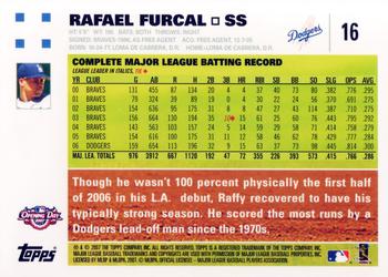 2007 Topps Opening Day #16 Rafael Furcal Back