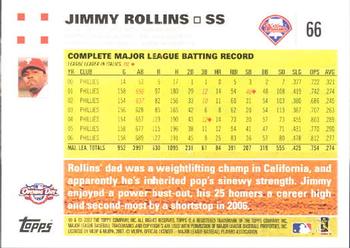 2007 Topps Opening Day #66 Jimmy Rollins Back