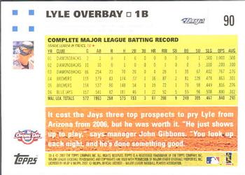 2007 Topps Opening Day #90 Lyle Overbay Back