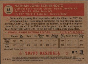 2007 Topps Rookie 1952 Edition #18 Nate Schierholtz Back