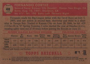 2007 Topps Rookie 1952 Edition #48 Fernando Cortez Back