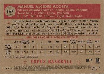 2007 Topps Rookie 1952 Edition #167 Manny Acosta Back