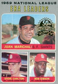 2019 Topps Heritage - 50th Anniversary Buybacks #67 1969 National League ERA Leaders - Marichal / Carlton / Gibson Front