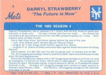 1984 Star Darryl Strawberry - Separated #8 Darryl Strawberry Back