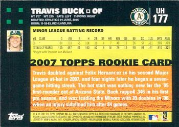 2007 Topps Updates & Highlights #UH177 Travis Buck Back