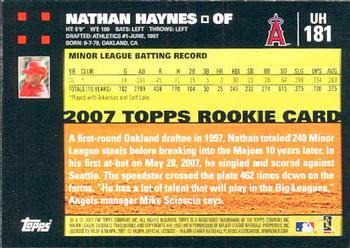 2007 Topps Updates & Highlights #UH181 Nathan Haynes Back