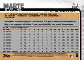 2019 Topps Pittsburgh Pirates #PI-1 Starling Marte Back