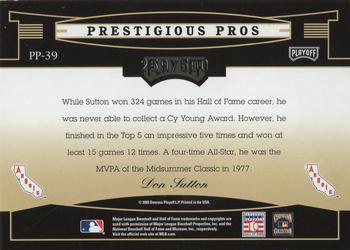 2005 Playoff Prestige - Prestigious Pros Orange #PP-39 Don Sutton Back