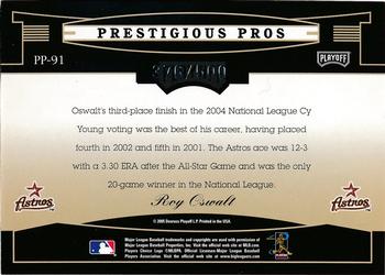 2005 Playoff Prestige - Prestigious Pros Orange #PP-91 Roy Oswalt Back