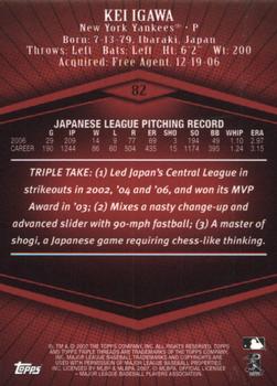 2007 Topps Triple Threads #82 Kei Igawa Back