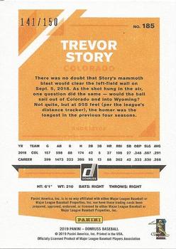 2019 Donruss - 150th Anniversary #185 Trevor Story Back