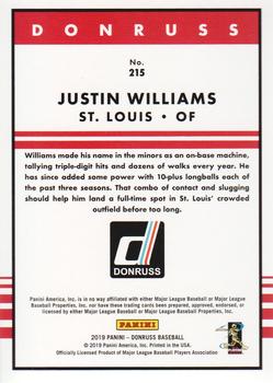 2019 Donruss - Career Stat Line #215 Justin Williams Back