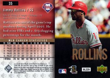 2007 SP Rookie Edition #35 Jimmy Rollins Back