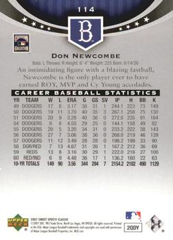 2007 Upper Deck Sweet Spot Classic #114 Don Newcombe Back