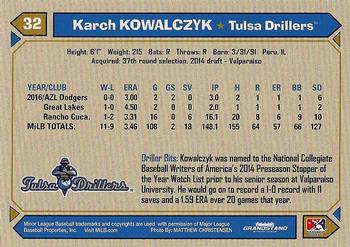 2017 Grandstand Tulsa Drillers #NNO Karch Kowalczyk Back