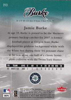 2007 Ultra #213 Jamie Burke Back