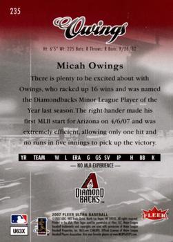 2007 Ultra #235 Micah Owings Back