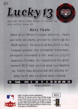 2007 Ultra #241 Kory Casto Back