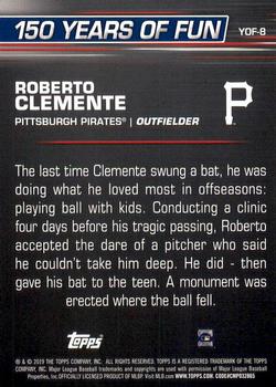 2019 Topps Opening Day - 150 Years of Fun #YOF-8 Roberto Clemente Back