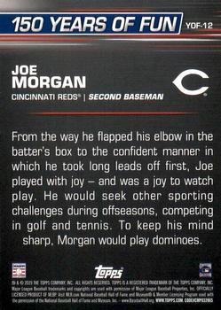2019 Topps Opening Day - 150 Years of Fun #YOF-12 Joe Morgan Back