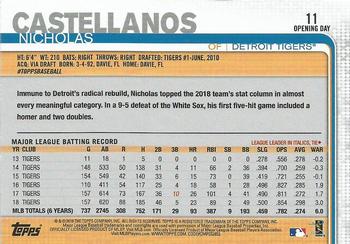 2019 Topps Opening Day - Opening Day Edition #11 Nicholas Castellanos Back