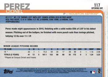 2019 Topps Opening Day - Opening Day Edition #117 Cionel Perez Back