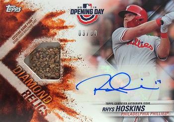 2019 Topps Opening Day - Diamond Autograph Dirt Relic #DAR-RH Rhys Hoskins Front