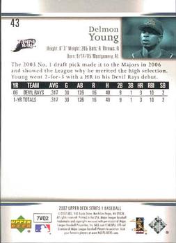 2007 Upper Deck #43 Delmon Young Back