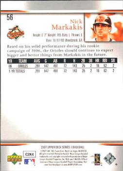 2007 Upper Deck #56 Nick Markakis Back