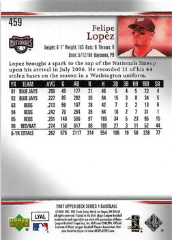 2007 Upper Deck #459 Felipe Lopez Back