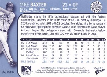 2009 MultiAd Portland Beavers #25 Mike Baxter Back