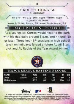 2019 Topps Inception - Red #8 Carlos Correa Back