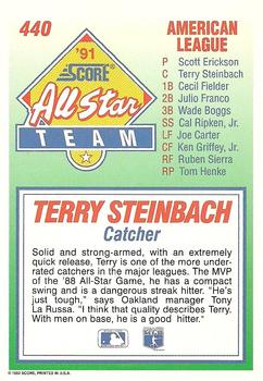 1992 Score #440 Terry Steinbach Back