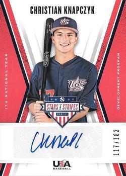 2019 Panini USA Baseball Stars & Stripes - 17U National Team Signatures #17U-CH Christian Knapczyk Front