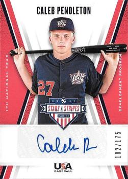 2019 Panini USA Baseball Stars & Stripes - 17U National Team Signatures #17U-CP Caleb Pendleton Front