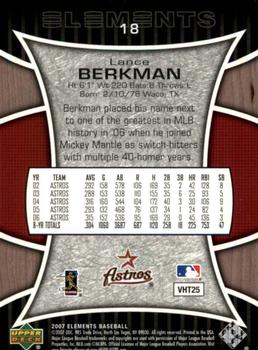 2007 Upper Deck Elements #18 Lance Berkman Back