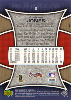 2007 Upper Deck Elements #2 Andruw Jones Back