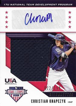 2019 Panini USA Baseball Stars & Stripes - USA BB Silhouettes Signatures Jerseys #USA-DI Christian Knapczyk Front