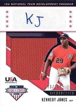 2019 Panini USA Baseball Stars & Stripes - USA BB Silhouettes Signatures Jerseys #USA-EZ Kennedy Jones Front