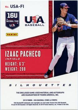2019 Panini USA Baseball Stars & Stripes - USA BB Silhouettes Signatures Jerseys #USA-FI Izaac Pacheco Back