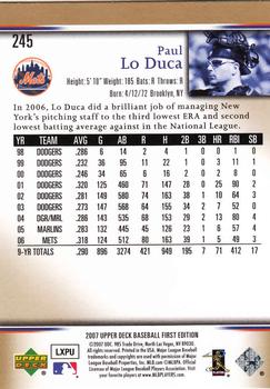 2007 Upper Deck First Edition #245 Paul Lo Duca Back