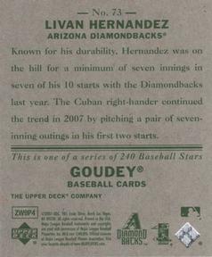 2007 Upper Deck Goudey #73 Livan Hernandez Back
