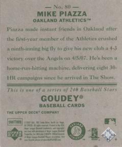2007 Upper Deck Goudey #80 Mike Piazza Back