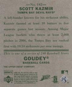 2007 Upper Deck Goudey #142 Scott Kazmir Back